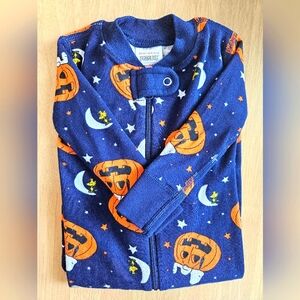 Hanna Andersson 0-3M Peanuts Halloween Zip Footie